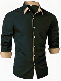 Elegantes Langarmhemd für Herren | Langarm – Schwarz