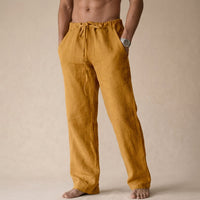 Eligio | Herren Bequeme Kordelzug Hose mit Taschen – Gold
