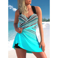 Ella Zweiteiliger Vintage Tankini – Blauw