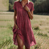 Els | Fließendes Midi-Kleid – Rot