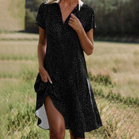 Els | Fließendes Midi-Kleid – Schwarz