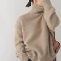 Isabel- Stylischer Rollkragenpullover – Kamelfarben