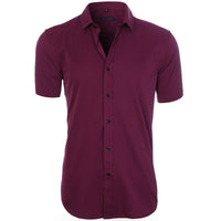 Emil | Herren Kurzarm Poloshirt knitterarm – Dunkelrosa