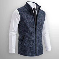 Emil | Herren Strickweste mit Stehkragen – Blau