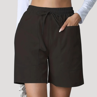 Emilia | Damen Entspannte Shorts mit Kordelzug – Schwarz