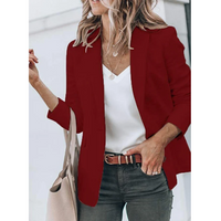 Emilia | Damen Taillierter Langarm Blazer – Burgunder