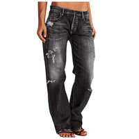 Emilia | Weite Used-Jeans mit hoher Taille – Schwarzgrau