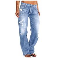 Emilia | Weite Used-Jeans mit hoher Taille – Hellblau