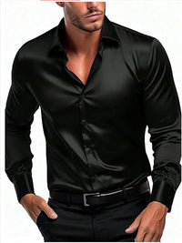 Emilian | Herren elegantes zeitloses Hemd – Schwarz