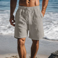Ennio | Herren Strandhose Shorts mit Kordelzug – Grau