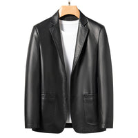 Enzo | Herren Öko-Leder Blazer – Schwarz