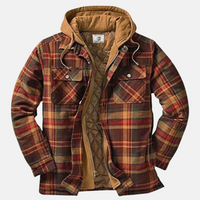 Erich | Herren Warme Karierte Jacke mit Knopfleiste – Braun