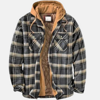 Erich | Herren Warme Karierte Jacke mit Knopfleiste – Grau