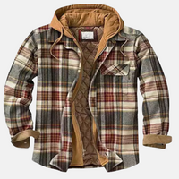Erich | Herren Warme Karierte Jacke mit Knopfleiste – Khaki