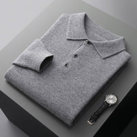 Ethan | Herren Strick Polopullover – Grau