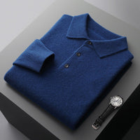 Ethan | Herren Strick Polopullover – Königsblau