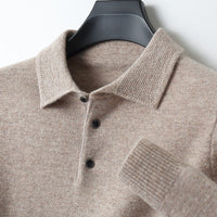 Ethan | Herren Strick Polopullover – Khaki