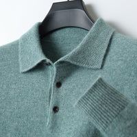 Ethan | Herren Strick Polopullover – Grün