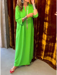 Damen-Freizeitkleid, bedrucktes Kleid – Grün