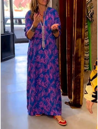 Damen-Freizeitkleid, bedrucktes Kleid – Blauer Pool