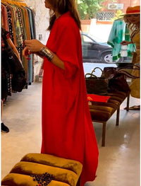 Damen-Freizeitkleid, bedrucktes Kleid – Rot