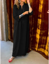 Damen-Freizeitkleid, bedrucktes Kleid – Schwarz