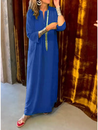 Damen-Freizeitkleid, bedrucktes Kleid – Navy blau