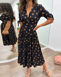Monique | Elegantes Polka-Dots Kleid – Schwarz (Fast ausverkauft)