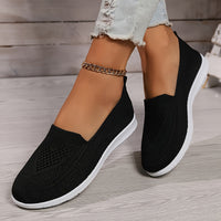 Heidi-Mode | Einfarbige Gestrickte Sneaker Für Damen – Schwarz