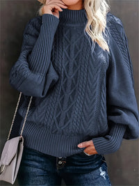 Tinsley – Lässiger Langarm Strickpullover – Blau