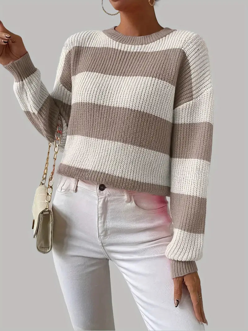 Clio | Schicker gestreifter Pullover mit Rundhalsausschnitt im nahöstlichen Stil