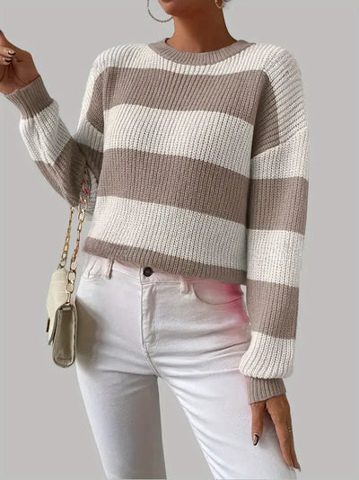 Clio | Schicker gestreifter Pullover mit Rundhalsausschnitt im nahöstlichen Stil