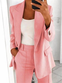 Sommerlicher Hosenanzug für Damen - Leichter Zweiteiler mit Blazer und Stoffhose – Rosa