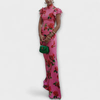 Luna - Maxikleid mit Blumenmuster – Rosa