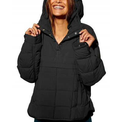 Meia | Warme Hoodie-Daunenjacke für Frauen – Dick und Baumwollgepolstert
