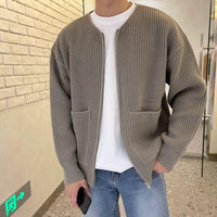 LOIC – Herren-Strickjacke – Bequemer Cardigan im Minimalistischen Stil – Khaki