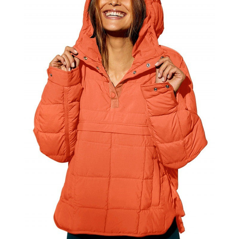 Meia | Warme Hoodie-Daunenjacke für Frauen – Dick und Baumwollgepolstert