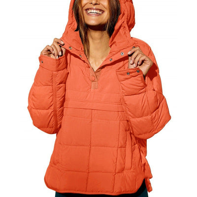 Meia | Warme Hoodie-Daunenjacke für Frauen – Dick und Baumwollgepolstert