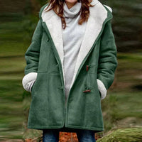 Damen Fleece Jacke mit Kapuze | Winter – Grün
