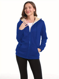 Olinoveia | Plüsch Warmer Hoodie aus Samt für Herbst und Winter – Blau