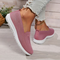 Heidi-Mode | Einfarbige Gestrickte Sneaker Für Damen – Rosa