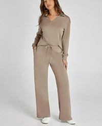 Grace - 2-teiliges Casual Set – Braun
