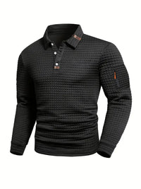 Ephraim – Strukturiertes Poloshirt Mit Ärmeltasche – Schwarz