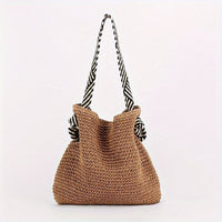 BIRTE - GEFLOCHTENE TASCHE MIT GRIFFEN – Braun