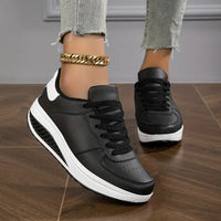 Sommer-Sneaker für Damen - Trendige bequeme Schuhe für Einlagen – Schwarz