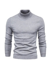 Pullover Herren Rollkragen Slim Fit | Langarm Smart Casual – Grau