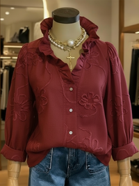 Britta | Komfortable Damen Freizeitbluse elegant – Rot
