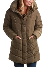 Keytharae | Plüschsteppjacke mit Reißverschluss und Kapuze in Übergröße – Bräune