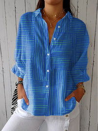 Ensley | Azure Streifenbluse – Blau