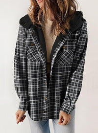 HALLE - KARIERTE JACKE MIT KAPUZE – Schwarz